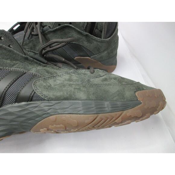 Men\'s Size 13.5 Adidas Originals Streetball Olive Green Suede Shoes EF6989 main image 15